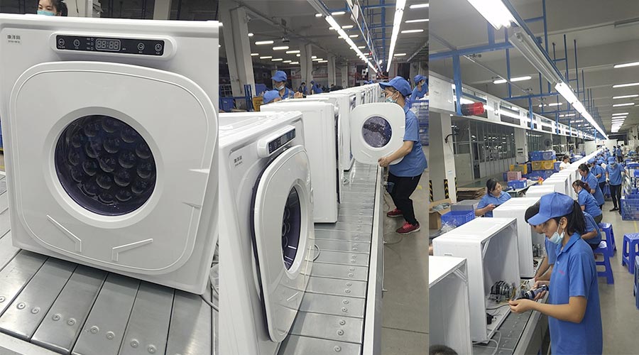 現(xiàn)場圖示！家用干衣機工廠生產(chǎn)線組成